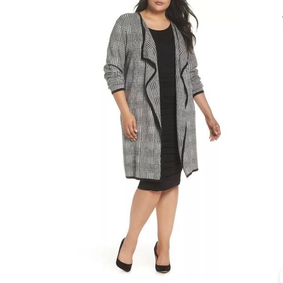 Vince Camuto Sweaters - Vince Camuto Houndstooth Duster Cardigan Size L